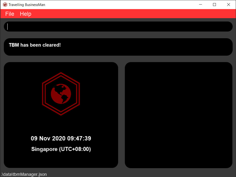 After issuing the clear command