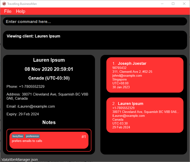 client note add after visible
