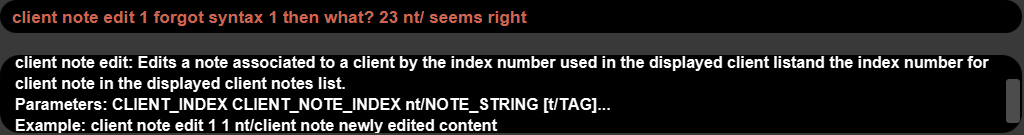 Result Display showing error message